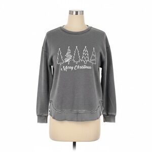 Royce Merry Christmas Tree Sweatshirt Gray Pullover Medium